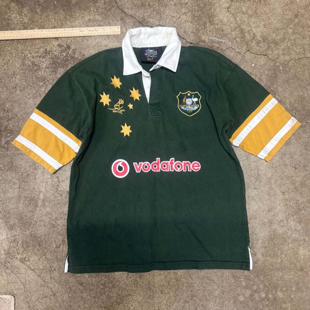 Vintage 2002 Australia Wallabies Rugby Union Vodafone Short Sleeve Polo Shirt Je